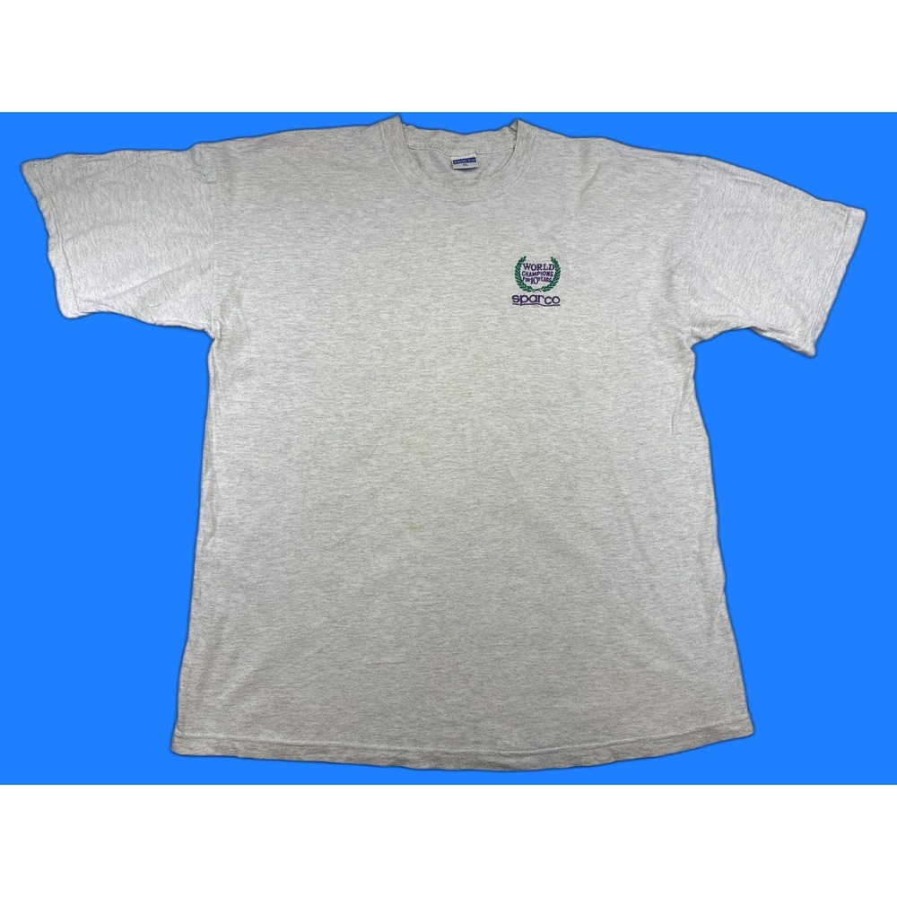 sparco World Champions Tee XL Gray Cotton Embroidered Logo Crewneck Short
